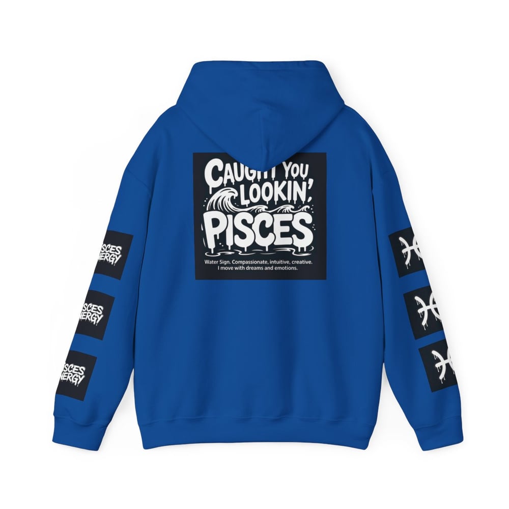 Image of Unisex Pisces Hoodie - 'All Eyes on Pisces' Graphic Zodiac Pullover