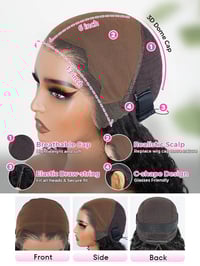 Image 6 of WIG -  Nœuds pré-blanchis, cheveux bouclés birmans, pré-coupée, avec lace frontale HD