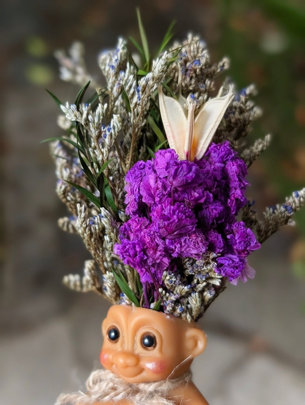 Purple Flower Bouquet Troll 3.5"