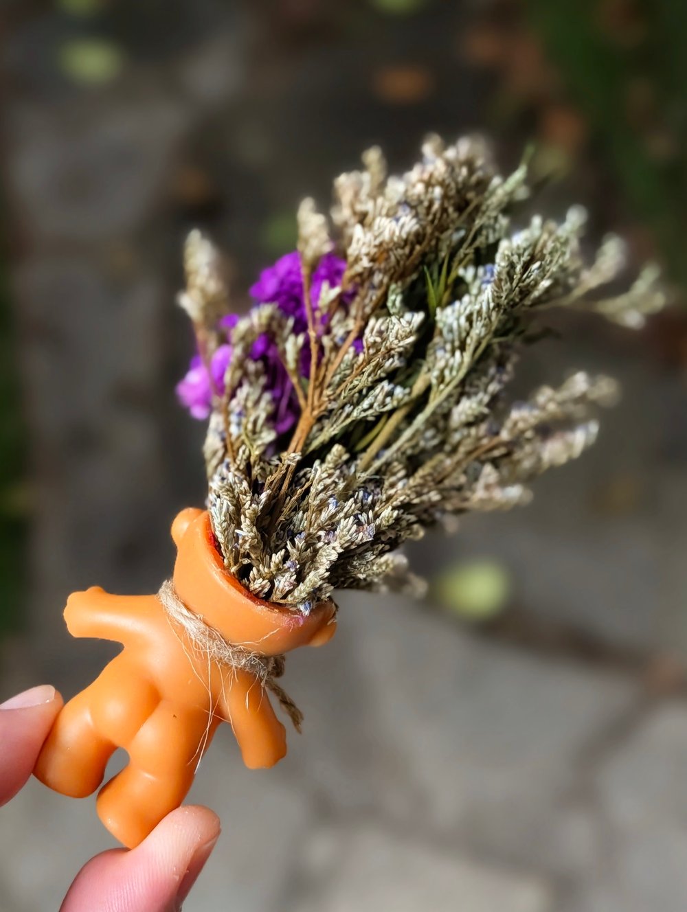 Purple Flower Bouquet Troll 3.5"