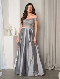 Silver Off Should Sequin Top Dress