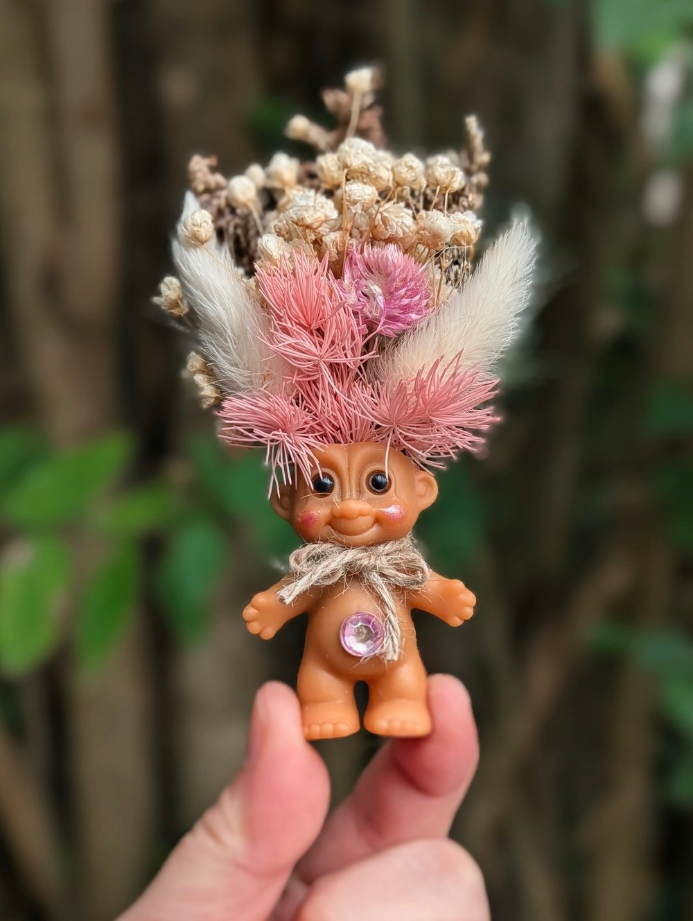 Light Pink Flower Bouquet Troll 3.5"
