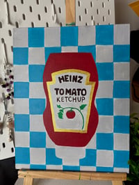 Image 1 of Tomato sauce inspired retro canvas art