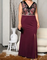 Image 1 of Sequin Top Long Slit  Dress 