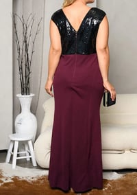 Image 2 of Sequin Top Long Slit  Dress 
