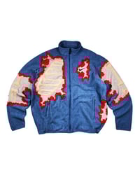 Image 1 of Re-worked One of Kind Blaze-Ripped 3D Puff Bones Fleece Size L 