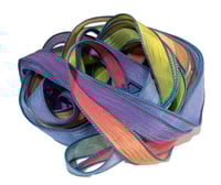 Image 4 of 1PC. BALLOON ANIMALS 42" hand dyed wrist wrap bracelet silk ribbon//Yoga wrist wrap bracelet ribbon
