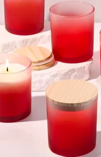 Image 2 of MADE TO ORDER | Frosted Red Gradient Glass Jars