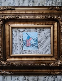 Image 1 of Old Glory and Thawing Snow -Original Acrylic Painting 