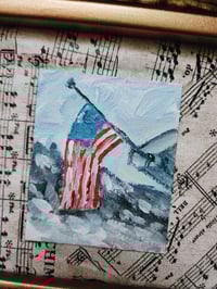 Image 2 of Old Glory and Thawing Snow -Original Acrylic Painting 