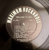 Image of MAXIMUM ROCK 'N ROLL "WELCOME TO 1984" LP