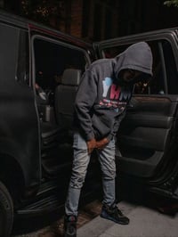 Image 2 of YHM OVERSIZED ACID WASH HOODIE