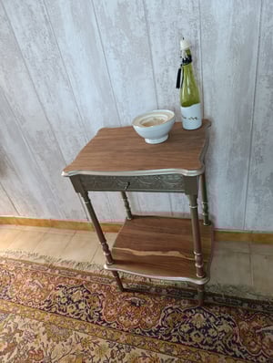 Travailleuse/Meuble d'appoint bois sculpté & doré 