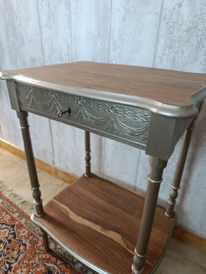 Travailleuse/Meuble d'appoint bois sculpté & doré 