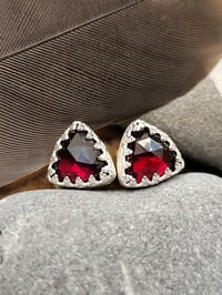 Image 1 of Garnet Trillion Studs