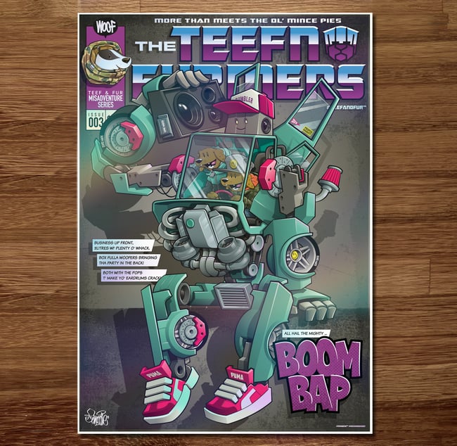 Robo Collection of 3 Foil prints