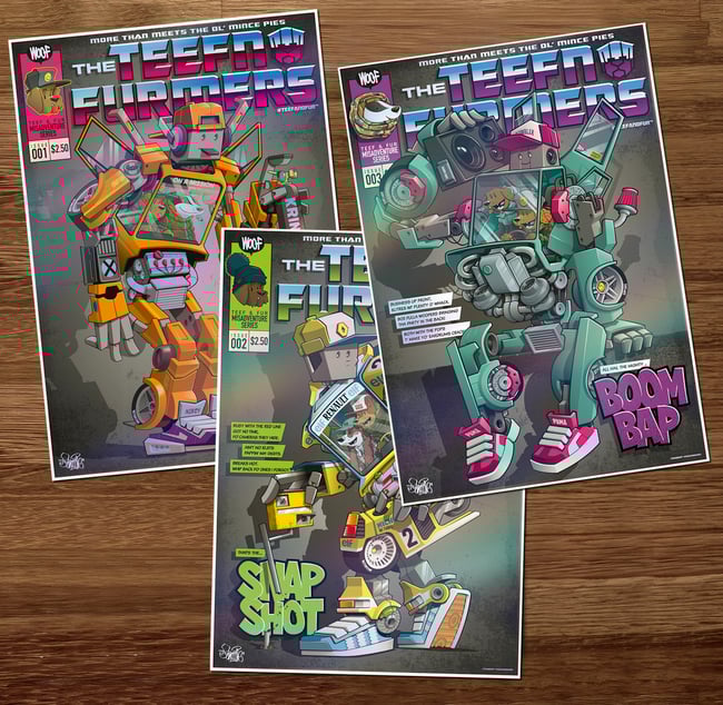 Robo Collection of 3 Foil prints