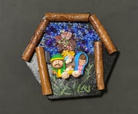 Image 1 of Handcrafted Mixed Media Nativity Painting