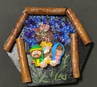 Image 2 of Handcrafted Mixed Media Nativity Painting