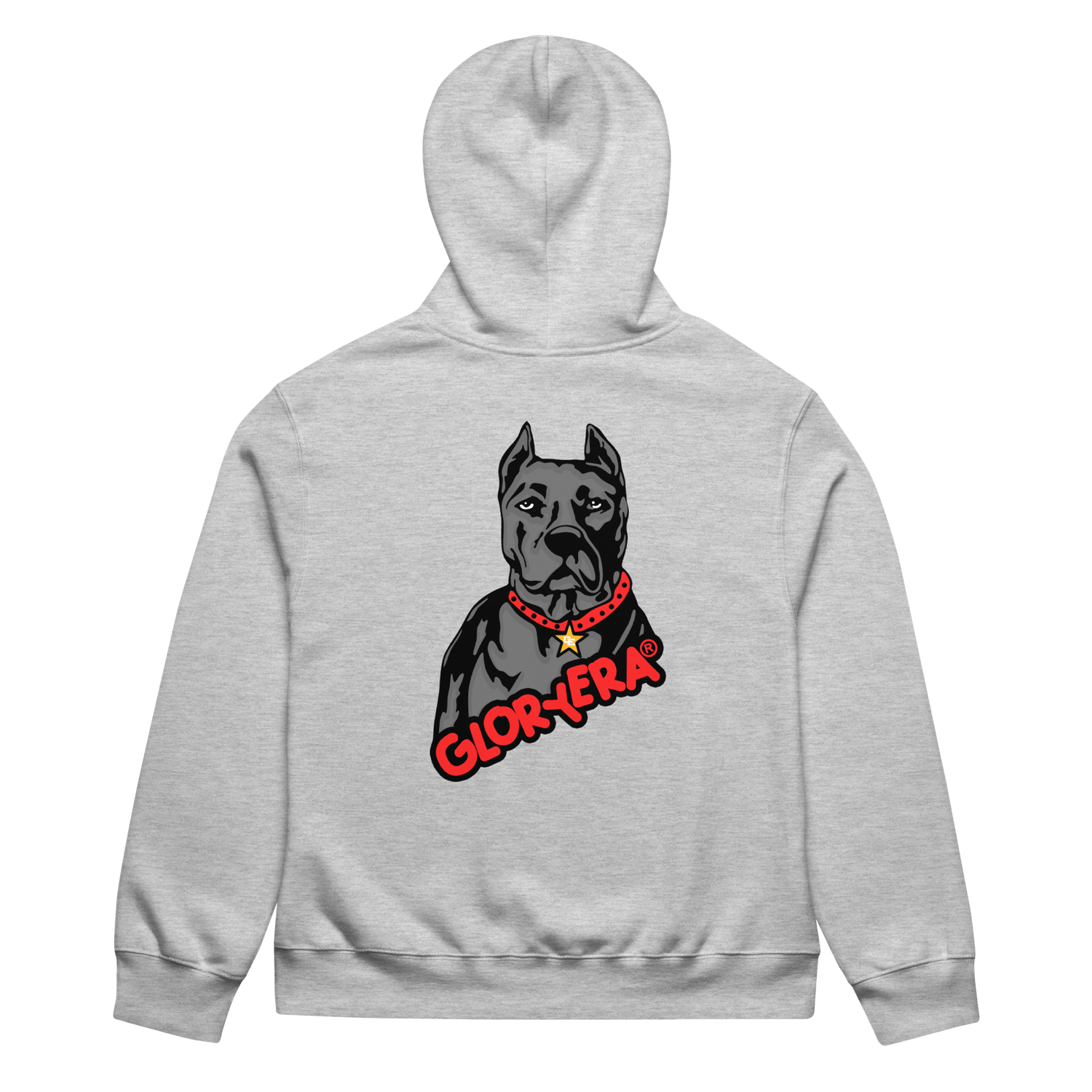 Image of GLORYERA® DOG Premium Hoodie (ATH. GRAY/RED)
