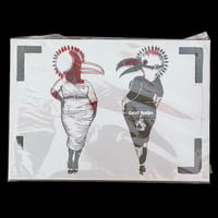 Image 2 of Twin birds - Sérigraphie sur Papier - A3  42x29,7cm by Sacré Poulpe