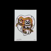 I Love my Cat But... - Sérigraphie sur Papier - A5 10,5x14,8cm by Julie Bubble