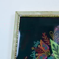 Image 2 of Thistle in white ribbon frame