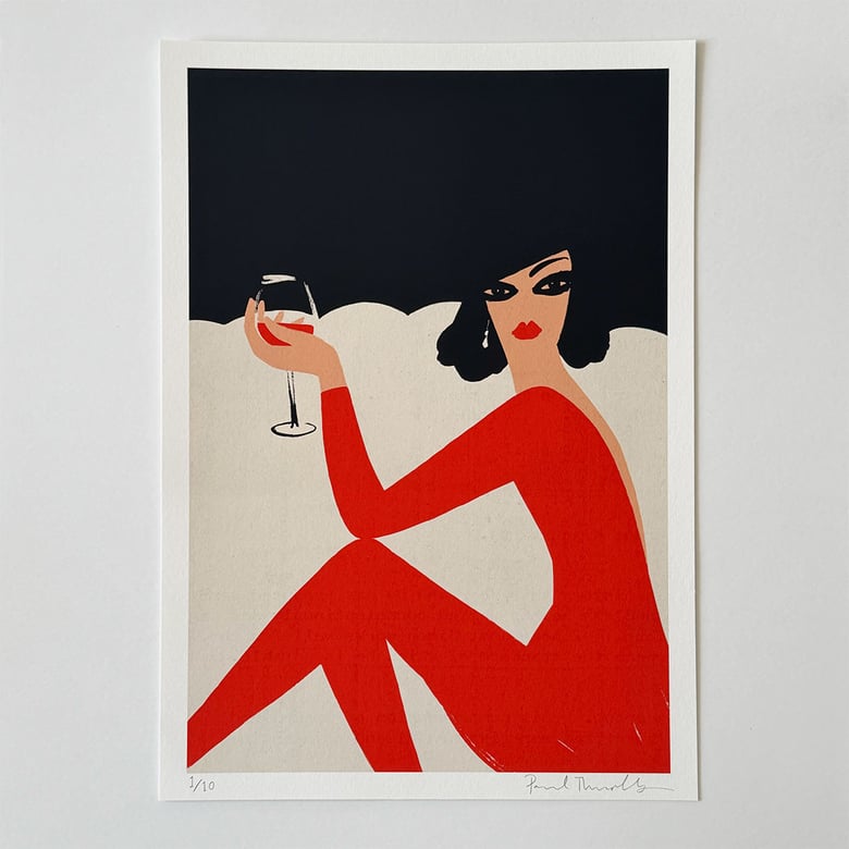 Image of Red Wine, White Sofa