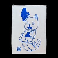 Chat perché Blue - Patch XXL - 22x32 cm by Leremythe