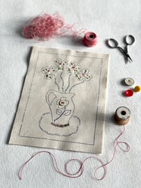Image 1 of Jug with Flowers Embroidery Template