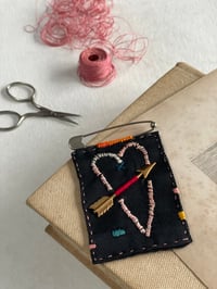 Heart Brooch on Silk (one)