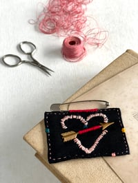 Heart & Arrow Brooch on Silk (four)