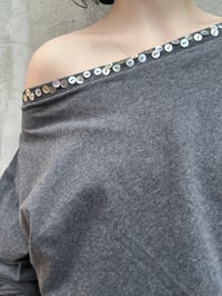 Image 1 of Women’s Off-Shoulder Tshirt – Loose Fit – Cotton Jersey Fiona 