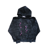 Image 1 of Camo hoodie - black/ pink