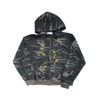 Image 1 of Camo hoodie - green/yellow
