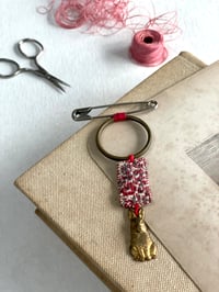 Floral Tab & Bunny Brooch