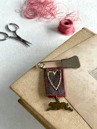 Heart & Running Bunny Brooch