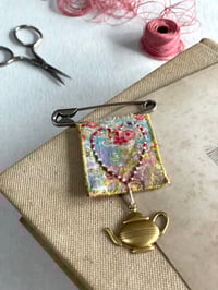 Tea Pot and Heart Brooch