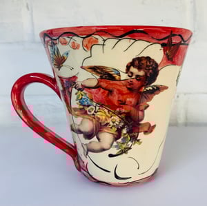 Image of Tall Cardinal Red figurative mug
