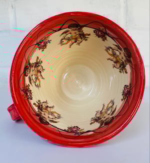 Image of Tall Cardinal Red figurative mug