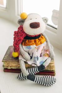 Image 2 of Roberta - Sculpted Sock Monkey, Polyfilled and Weighted