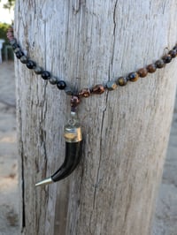 Image 1 of Rainbow Obsidian & Fire Opal 100+1 Bead Skull Mala