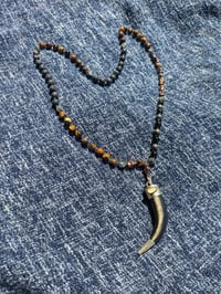 Image 2 of Rainbow Obsidian & Fire Opal 100+1 Bead Skull Mala