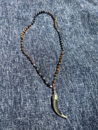 Image 3 of Rainbow Obsidian & Fire Opal 100+1 Bead Skull Mala