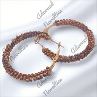 Image 1 of ANA826219 - Medium Bead-Wrapped Hoop Earrings