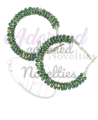 Image 4 of ANA826219 - Medium Bead-Wrapped Hoop Earrings