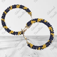 Image 5 of ANA826219 - Medium Bead-Wrapped Hoop Earrings