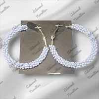 Image 9 of ANA826219 - Medium Bead-Wrapped Hoop Earrings