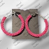 Image 10 of ANA826219 - Medium Bead-Wrapped Hoop Earrings