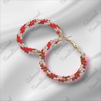 Image 15 of ANA826219 - Medium Bead-Wrapped Hoop Earrings